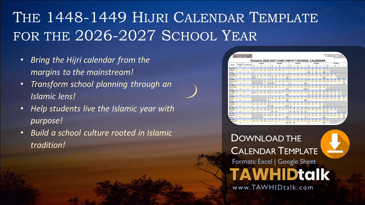 The 1448–1449 Hijri Calendar Template for the 2026–2027 School Year